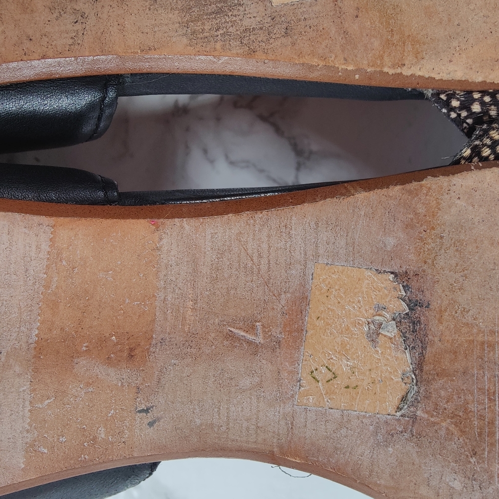 Madewell D'Orsay Dotted Calf Hair Leather Flats Size 7 - Picture 10 of 11